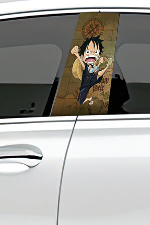 Araç Kapı Direk Kaplama Folyosu Desenli (Sağ Sol Takım) (2 Adet) - 22x50 Cm