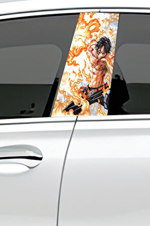 Araç Kapı Direk Kaplama Folyosu Desenli (Sağ Sol Takım) (2 Adet) - 22x50 Cm