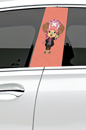 Araç Kapı Uyumlu  Direk Kaplama Folyosu Desenli (Sağ Sol Takım) (2 Adet) - 22x50 Cm