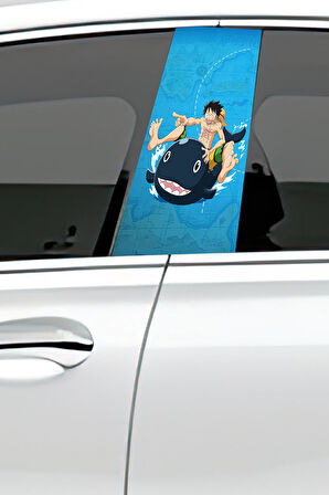 Araç Kapı Direk Kaplama Folyosu Desenli (Sağ Sol Takım) (2 Adet) - 22x50 Cm