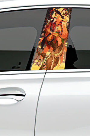 Araç Kapı Direk Kaplama Folyosu Desenli (Sağ Sol Takım) (2 Adet) - 22x50 Cm