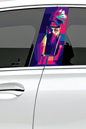 Araç Kapı Direk Kaplama Folyosu Desenli (Sağ Sol Takım) (2 Adet) - 22x50 Cm