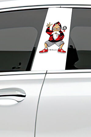 Araç Kapı Uyumlu  Direk Kaplama Folyosu Desenli (Sağ Sol Takım) (2 Adet) - 22x50 Cm