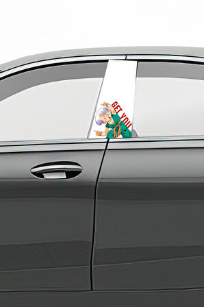 Araç Kapı Direk Kaplama Folyosu Desenli Sağ Sol Takım 2 Adet  22x50 cm