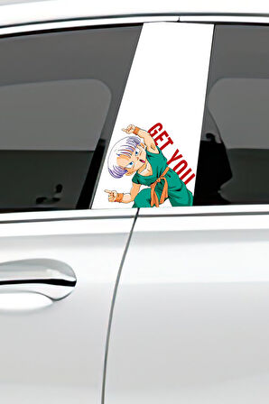 Araç Kapı Direk Kaplama Folyosu Desenli Sağ Sol Takım 2 Adet  22x50 cm