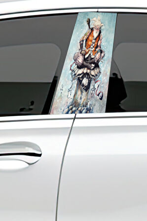 Araç Kapı Direk Kaplama Folyosu Desenli (Sağ Sol Takım) (2 Adet) - 22x50 Cm