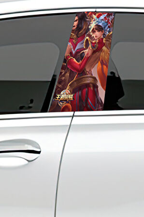 Araç Kapı Direk Kaplama Folyosu Desenli (Sağ Sol Takım) (2 Adet) - 22x50 Cm