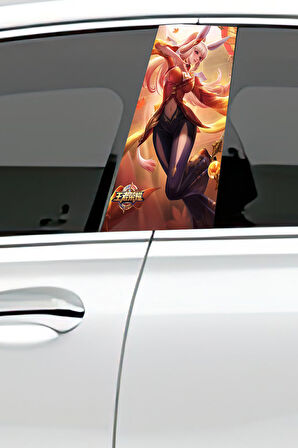 Araç Kapı Direk Kaplama Folyosu Desenli (Sağ Sol Takım) (2 Adet) - 22x50 Cm