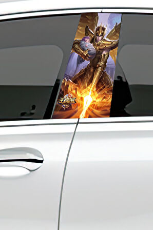 Araç Kapı Direk Kaplama Folyosu Desenli (Sağ Sol Takım) (2 Adet) - 22x50 Cm