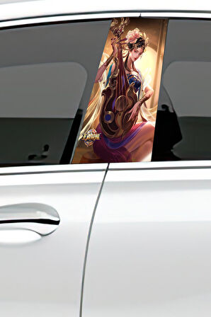 Araç Kapı Direk Kaplama Folyosu Desenli (Sağ Sol Takım) (2 Adet) - 22x50 Cm