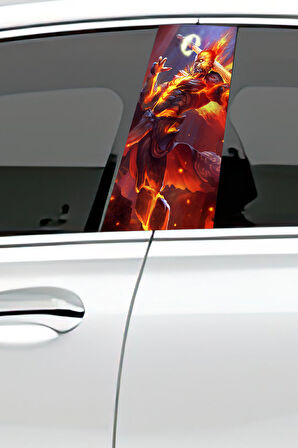 Araç Kapı Direk Kaplama Folyosu Desenli (Sağ Sol Takım) (2 Adet) - 22x50 Cm