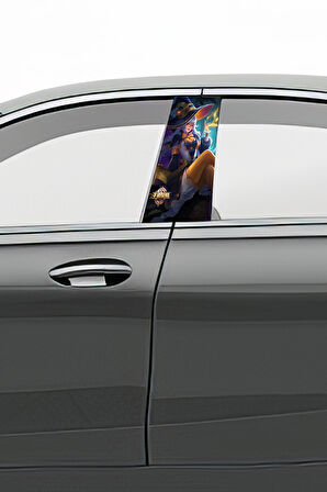 Araç Kapı Direk Kaplama Folyosu Desenli  Sağ Sol Takım 2 Adet  22x50 Cm