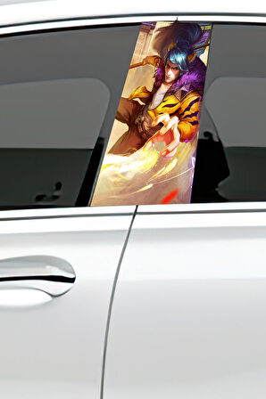 Araç Kapı Direk Kaplama Folyosu Desenli (Sağ Sol Takım) (2 Adet) - 22x50 Cm