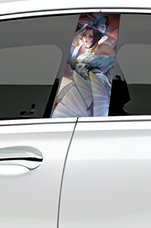 Araç Kapı  Uyumlu Direk Kaplama Folyosu Desenli (Sağ Sol Takım) (2 Adet) - 22x50 Cm