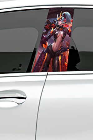 Araç Kapı Direk Kaplama Folyosu Desenli  Sağ Sol Takım 2 Adet  22x50 cm