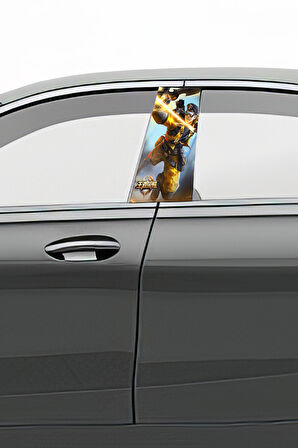 Araç Kapı Direk Kaplama Folyosu Desenli (Sağ Sol Takım) (2 Adet) - 22x50 Cm