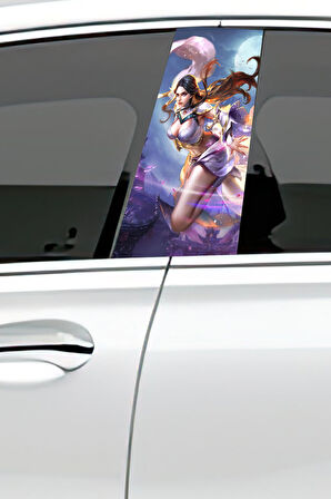 Araç Kapı Direk Kaplama Folyosu Desenli (Sağ Sol Takım) (2 Adet) - 22x50 Cm