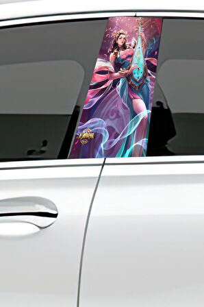 Araç Kapı Direk Kaplama Folyosu Desenli (Sağ Sol Takım) (2 Adet) - 22x50 Cm