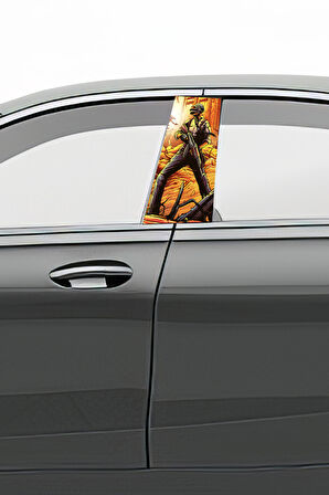 Araç Kapı Direk Kaplama Folyosu Desenli (Sağ Sol Takım) (2 Adet) - 22x50 Cm