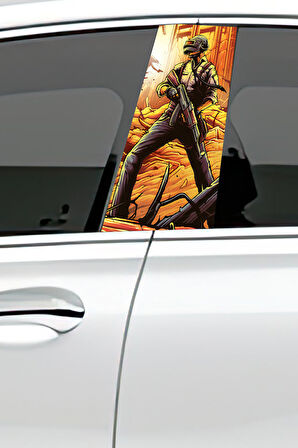 Araç Kapı Direk Kaplama Folyosu Desenli (Sağ Sol Takım) (2 Adet) - 22x50 Cm