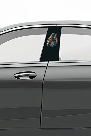 Araç Kapı Direk Kaplama Folyosu Desenli (Sağ Sol Takım) (2 Adet) - 22x50 Cm