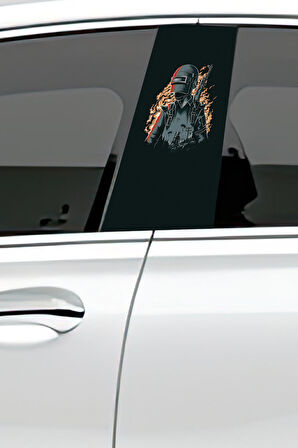 Araç Kapı Direk Kaplama Folyosu Desenli (Sağ Sol Takım) (2 Adet) - 22x50 Cm