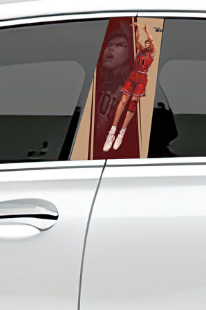 Araç Kapı Direk Kaplama Folyosu Desenli (Sağ Sol Takım) (2 Adet) - 22x50 Cm