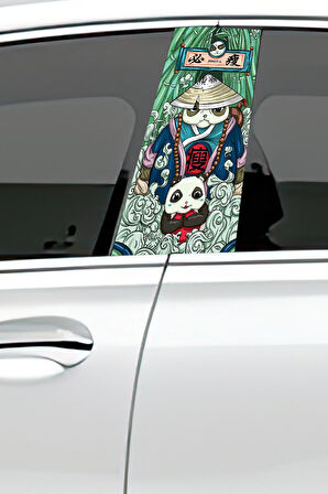 Araç Kapı Direk Kaplama Folyosu Desenli (Sağ Sol Takım) (2 Adet) - 22x50 Cm