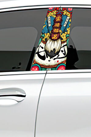 Araç Kapı Direk Kaplama Folyosu Desenli (Sağ Sol Takım) (2 Adet) - 22x50 Cm