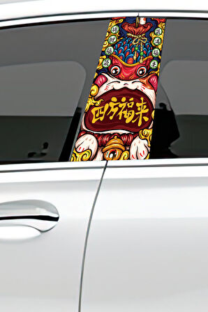 Araç Kapı Direk Kaplama Folyosu Desenli (Sağ Sol Takım) (2 Adet) - 22x50 Cm