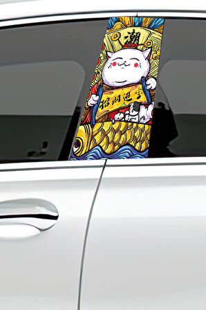 Araç Kapı Direk Kaplama Folyosu Desenli (Sağ Sol Takım) (2 Adet) - 22x50 Cm