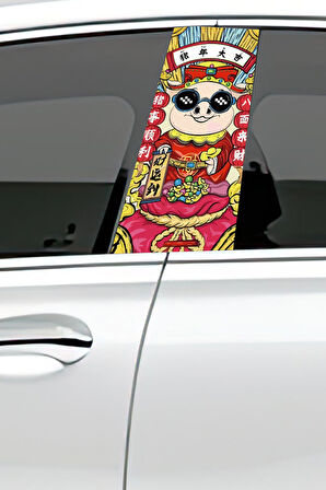 Araç Kapı Direk Kaplama Folyosu Desenli (Sağ Sol Takım) (2 Adet) - 22x50 Cm