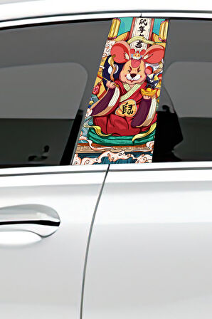 Araç Kapı Direk Kaplama Folyosu Desenli (Sağ Sol Takım) (2 Adet) - 22x50 Cm