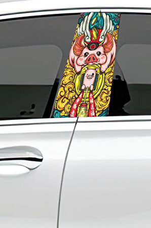 Araç Kapı Direk Kaplama Folyosu Desenli (Sağ Sol Takım) (2 Adet) - 22x50 Cm