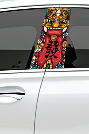 Araç Kapı Direk Kaplama Folyosu Desenli (Sağ Sol Takım) (2 Adet) - 22x50 Cm