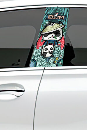 Araç Kapı Direk Kaplama Folyosu Desenli (Sağ Sol Takım) Uyumlu (2 Adet) - 22x50 cm