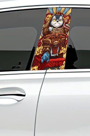 Araç Kapı Direk Kaplama Folyosu Desenli (Sağ Sol Takım) (2 Adet) - 22x50 Cm