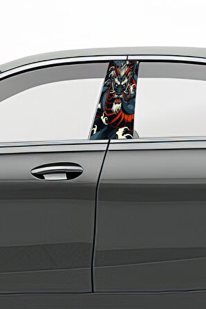 Araç Kapı Direk Kaplama Folyosu Desenli (Sağ Sol Takım) (2 Adet) - 22x50 Cm