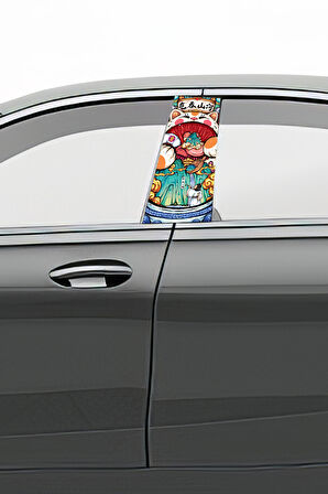 Araç Kapı Direk Kaplama Folyosu Desenli (Sağ Sol Takım) (2 Adet) - 22x50 Cm