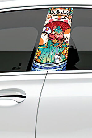 Araç Kapı Direk Kaplama Folyosu Desenli (Sağ Sol Takım) (2 Adet) - 22x50 Cm