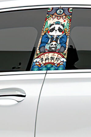 Araç Kapı Direk Kaplama Folyosu Desenli  Sağ Sol Takım 2 Adet  22x50 Cm