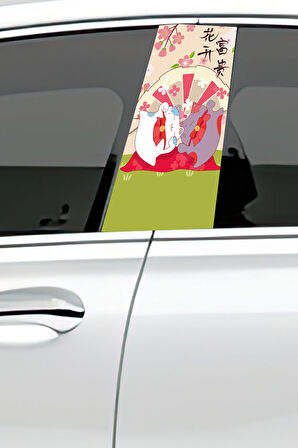 Araç Kapı Direk Kaplama Folyosu Desenli (Sağ Sol Takım) (2 Adet) - 22x50 Cm