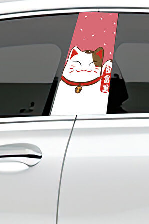 Araç Kapı Direk Kaplama Folyosu Desenli (Sağ Sol Takım) (2 Adet) - 22x50 Cm