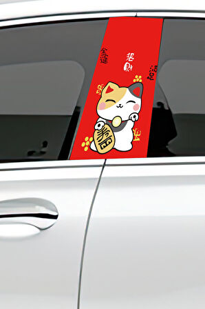 Araç Kapı Direk Kaplama Folyosu Desenli (Sağ Sol Takım) (2 Adet) - 22x50 Cm