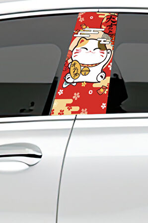 Araç Kapı Direk Kaplama Folyosu Desenli (Sağ Sol Takım) (2 Adet) - 22x50 Cm