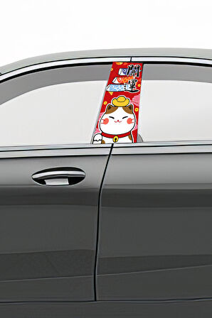 Araç Kapı Direk Kaplama Folyosu Desenli (Sağ Sol Takım) (2 Adet) - 22x50 Cm