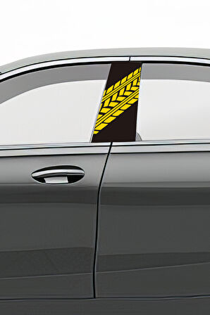 Araç Kapı Direk Kaplama Folyosu Desenli (Sağ Sol Takım) (2 Adet) - 22x50 Cm