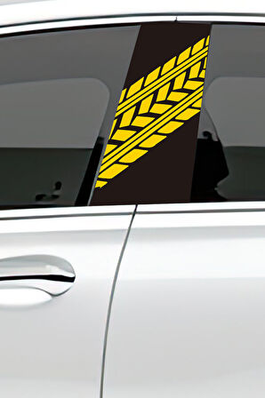 Araç Kapı Direk Kaplama Folyosu Desenli (Sağ Sol Takım) (2 Adet) - 22x50 Cm