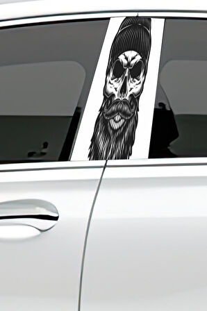 Araç Kapı Direk Kaplama Folyosu Desenli (Sağ Sol Takım) Uyumlu (2 Adet) - 22x50 vm