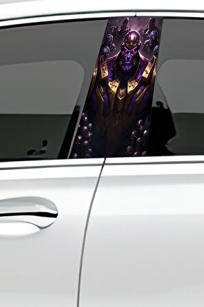 Araç Kapı Direk Kaplama Folyosu Desenli (Sağ Sol Takım) (2 Adet) - 22x50 Cm